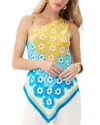 Trina Turk Cape Silk Top In Multi
