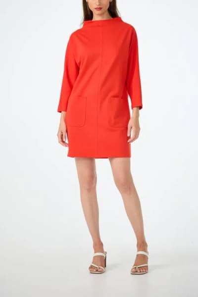 Trina Turk Caracas High Neck Ponte Dress In Red