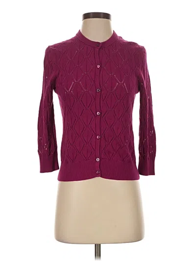 Pre-owned Trina Turk Cardigan Sweater In Burgundy