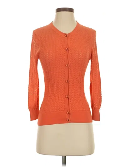 Pre-owned Trina Turk Cardigan Sweater In Orange