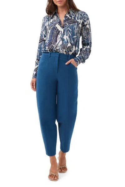 Trina Turk Cassavetes 2 Printed Button Up Top In Blue