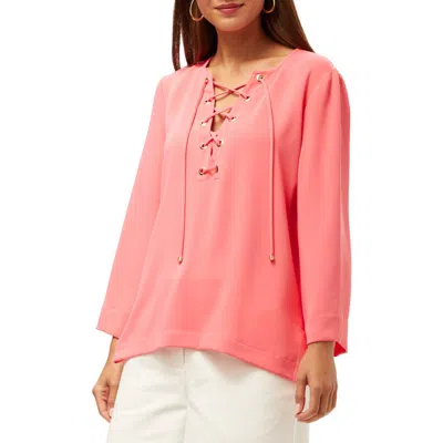 Trina Turk Catamaran Top In Coral Crush