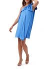 Trina Turk C'est One Shoulder Satin Dress In Beach Ball Blue