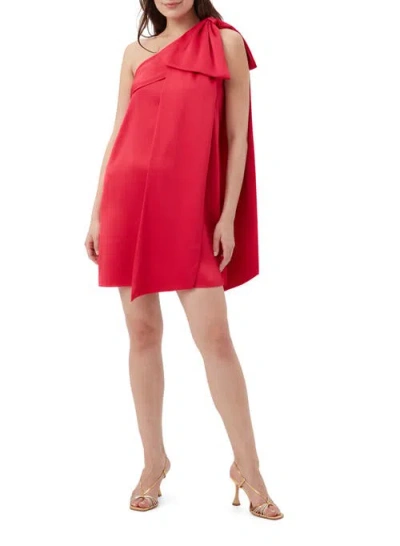Trina Turk C'est One Shoulder Satin Dress In Cannes Coral