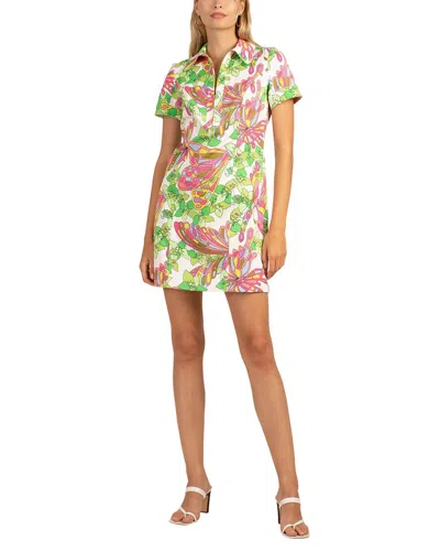 Trina Turk Charm Dress In Green Floral Print Multi