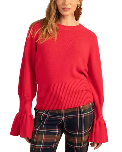 Trina Turk Chloe Ruffle Wool Pullover In Pink