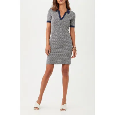 Trina Turk Chula Vista Short Sleeve Sweater Dress In Gray