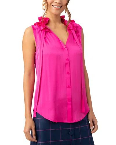 Trina Turk Cinzia Silk-blend Top In Pink