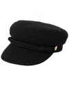 Trina Turk Claire Wool Flat Cap In Black