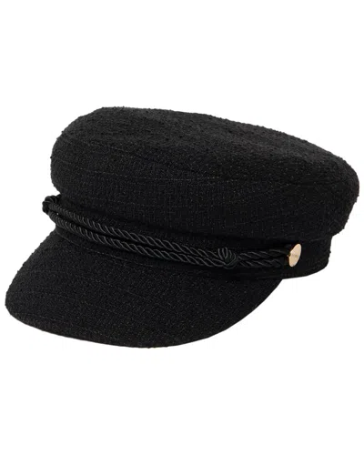 Trina Turk Claire Wool Flat Cap In Black