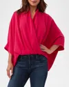 Trina Turk Concourse Draped Georgette Top In Fairy Fuchsia