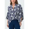 Trina Turk Concourse Draped Top In Multi