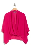 Trina Turk Concourse Draped Georgette Top In Pink Peppe