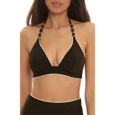 Trina Turk Corinth Triangle Bikini Top In Black