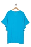 Trina Turk Country Club Short Sleeve Shift Dress In Blue