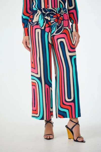Trina Turk Cubism Printed Cropped Drapey Pant In Multi