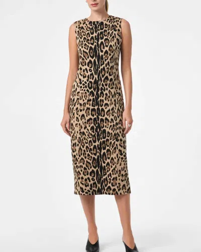 Trina Turk Dame Sleeveless Midi Dress In Jaguar Knit Jacquard In Brown