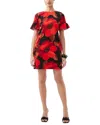 Trina Turk Darling Ruffle Sleeve Shift Dress In Red
