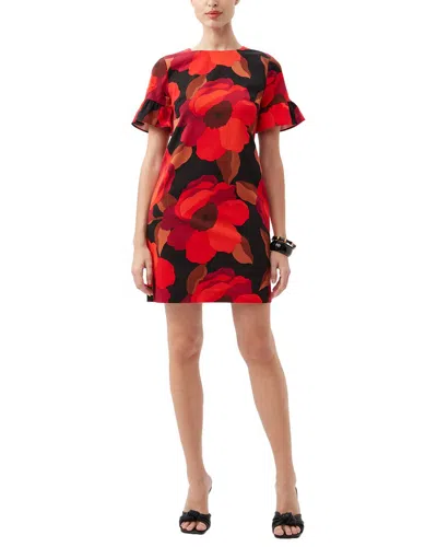 Trina Turk Darling Ruffle Sleeve Shift Dress In Red