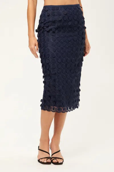 Trina Turk Dita Midi Pencil Skirt In Blue