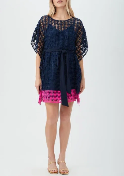 Trina Turk Dora Dress In Indigo/petal Pink