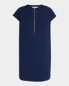 Trina Turk Doubles Zip-front Mini Shift Dress In Ink