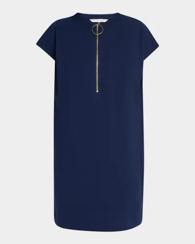 Trina Turk Doubles Zip-front Mini Shift Dress In Ink
