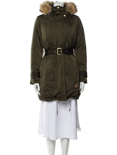 Pre-owned Trina Turk Down Coat In Green