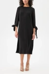 Trina Turk Drama Tie Sleeve Midi Dress In Black