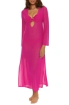 Trina Turk Elaire Mesh Cover-up Maxi Dress In Sangria