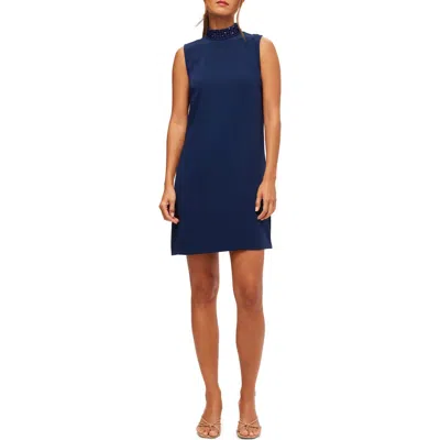 Trina Turk Embellished Mock Neck Sharapova Dress In Ink