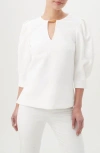 Trina Turk Emiko Puff Sleeve Top In Winter White