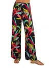 Trina Turk Birds Of Paradise Printed Split Hem Coverup Pants In Multi