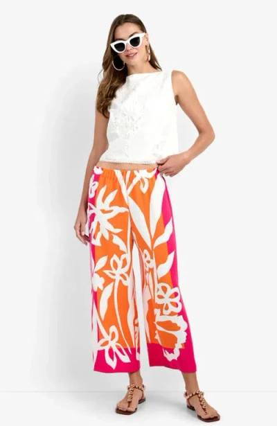 Trina Turk Estella Printed Pant In Orange