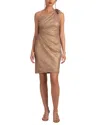 Trina Turk Etoile Dress In Foil Gold In Beige