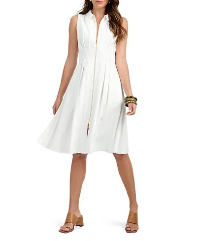 Trina Turk Farfalla Sleeveless Midi Dress In White