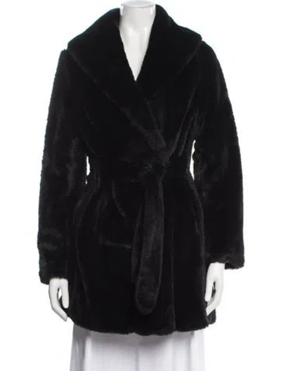 Pre-owned Trina Turk Faux Fur Coat In Black