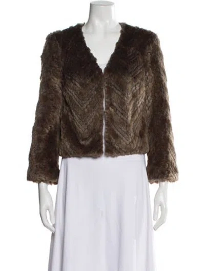Pre-owned Trina Turk Faux Fur Jacket In Brown