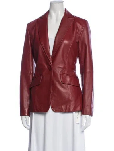 Pre-owned Trina Turk Faux Leather Blazer In Red