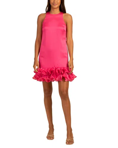Trina Turk Feather Mini Dress In Pink