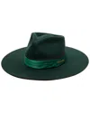 Trina Turk Felt Stiff Brim Wool Fedora In Green