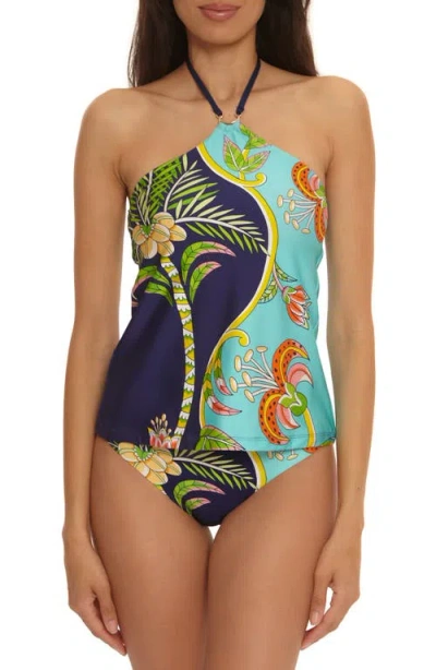 Trina Turk Flamingo Halter Tankini In Multi