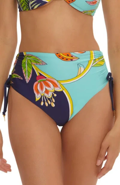 Trina Turk Flamingo High Waist Bikini Bottoms In Multi