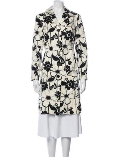 Pre-owned Trina Turk Floral Print Coat In Neutrals