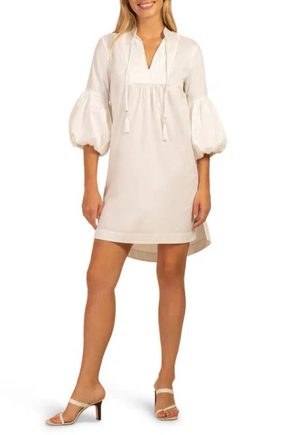 Trina Turk Flowering Bubble Sleeve Dress In White