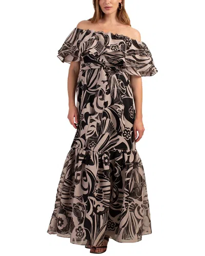 Trina Turk Flowery Dress In Grey