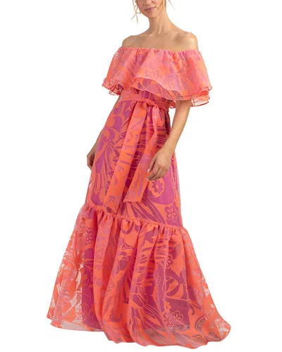 Trina Turk Flowery Maxi Dress In Pink