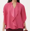 Trina Turk Flutter Sleeve Top In Pink In Pink