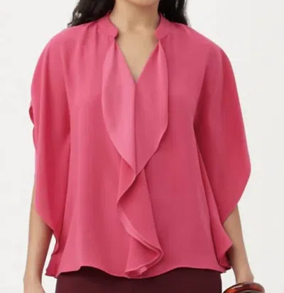 Trina Turk Flutter Sleeve Top In Pink In Radio City