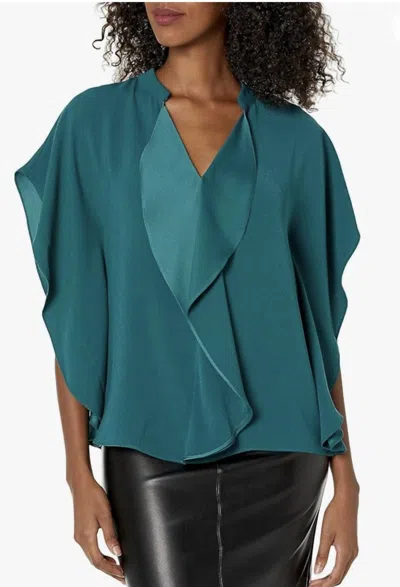 Trina Turk Flutter Sleeve Top In Sage In Multi